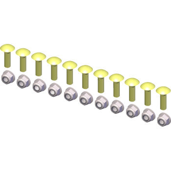 Replacement Wear Bar Hardware Kit 9 Nuts Bolts KFI Pro Series 48"- 72" Sno-Devil